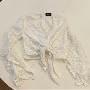 Vici white lace top size small